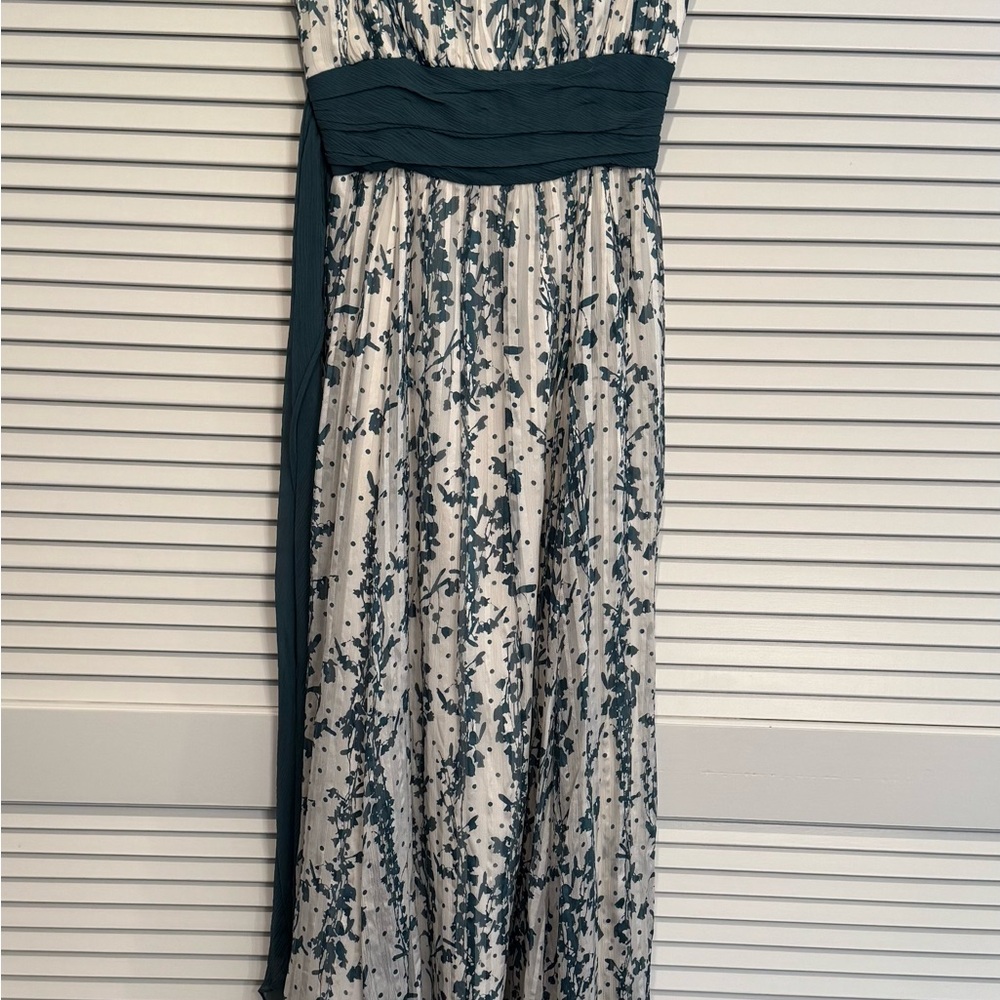 BCBGMaxAzria Strapless Green and White Dress